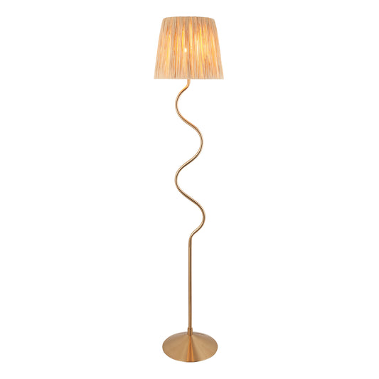 Wriggle 1 Floor Lamp Brushed Aged Brass – Brass
