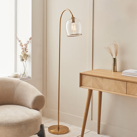 Ashcroft Floor Light Brushed Aged Brass – Brass