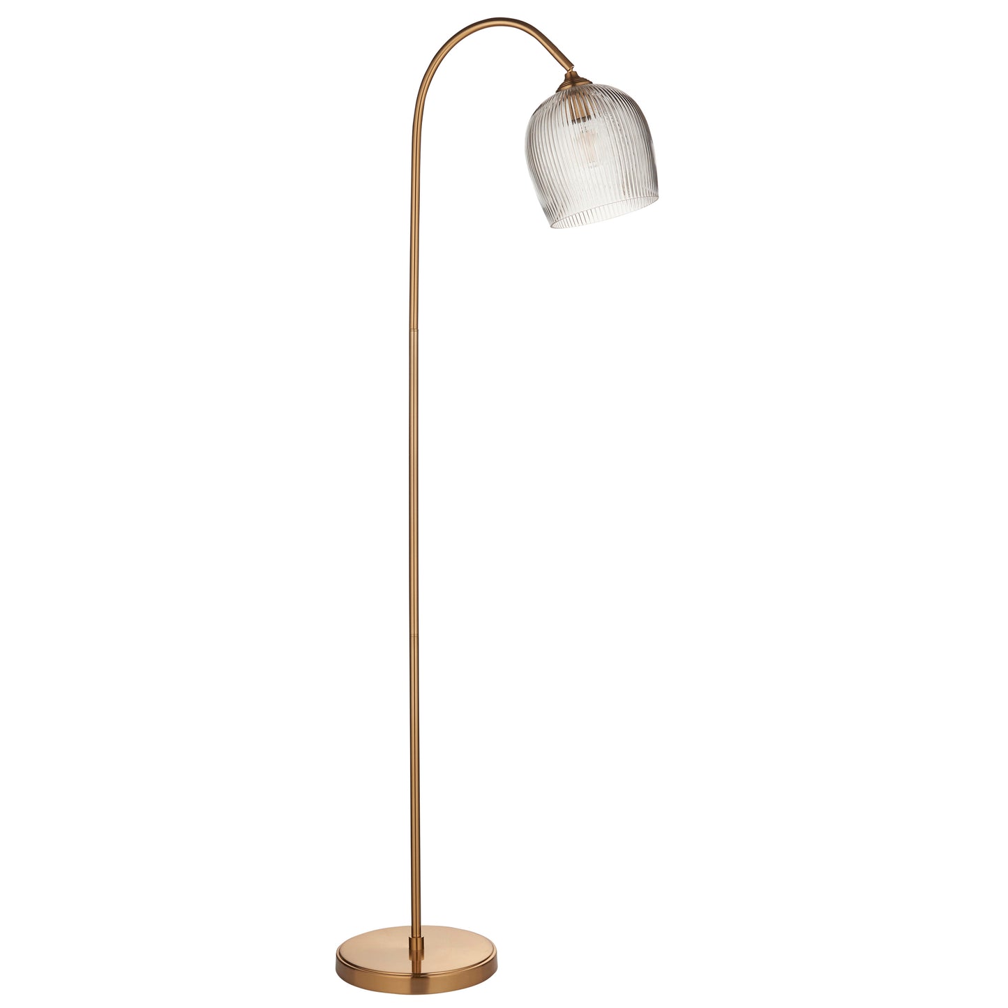 Ashcroft Ribbed Floor Light Brushed Aged Brass – Brass
