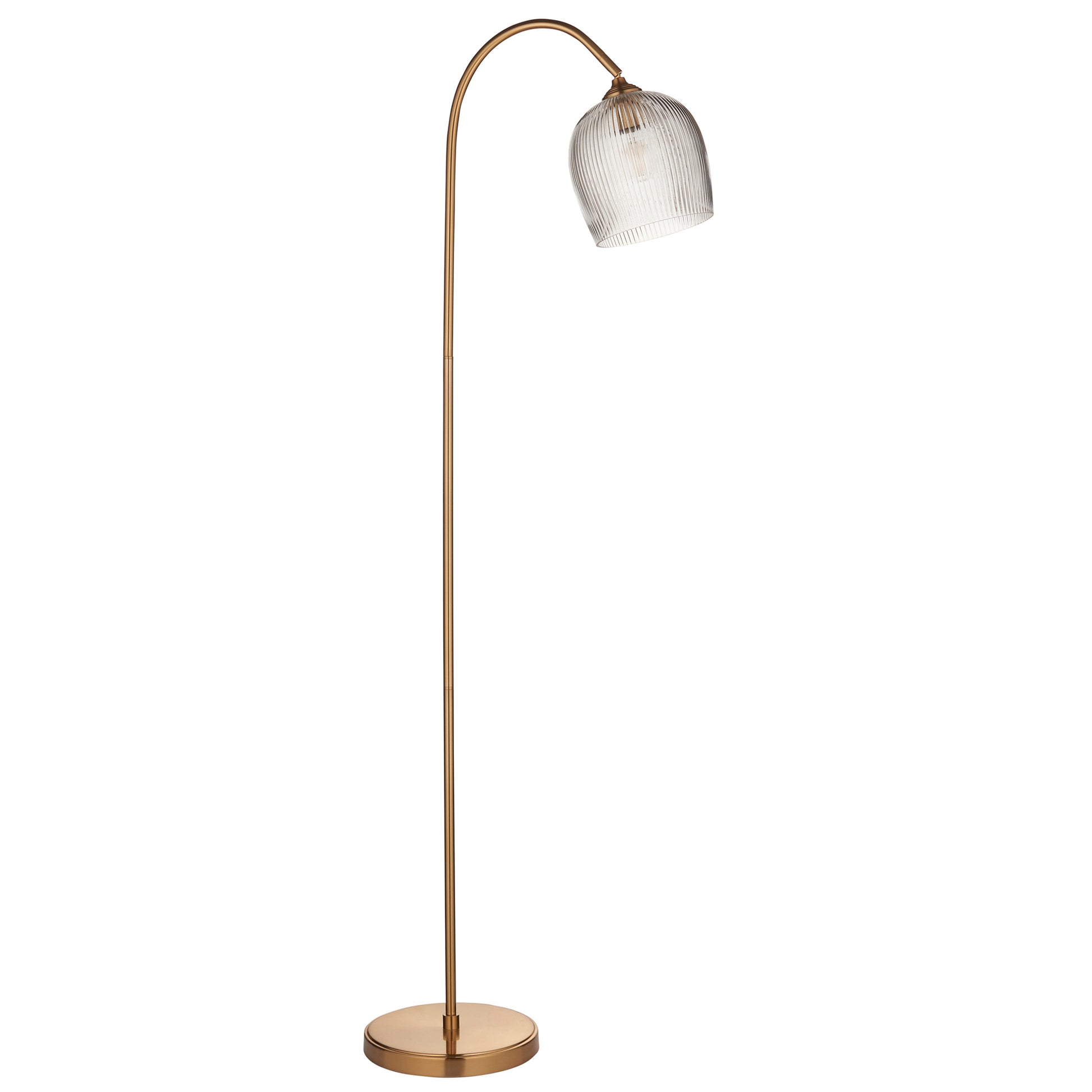 Ashcroft Ribbed Floor Light Brushed Aged Brass – Brass