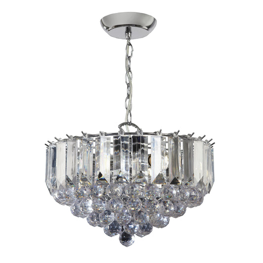 Fargo 3 Pendant Light Chrome 380mm – Chrome