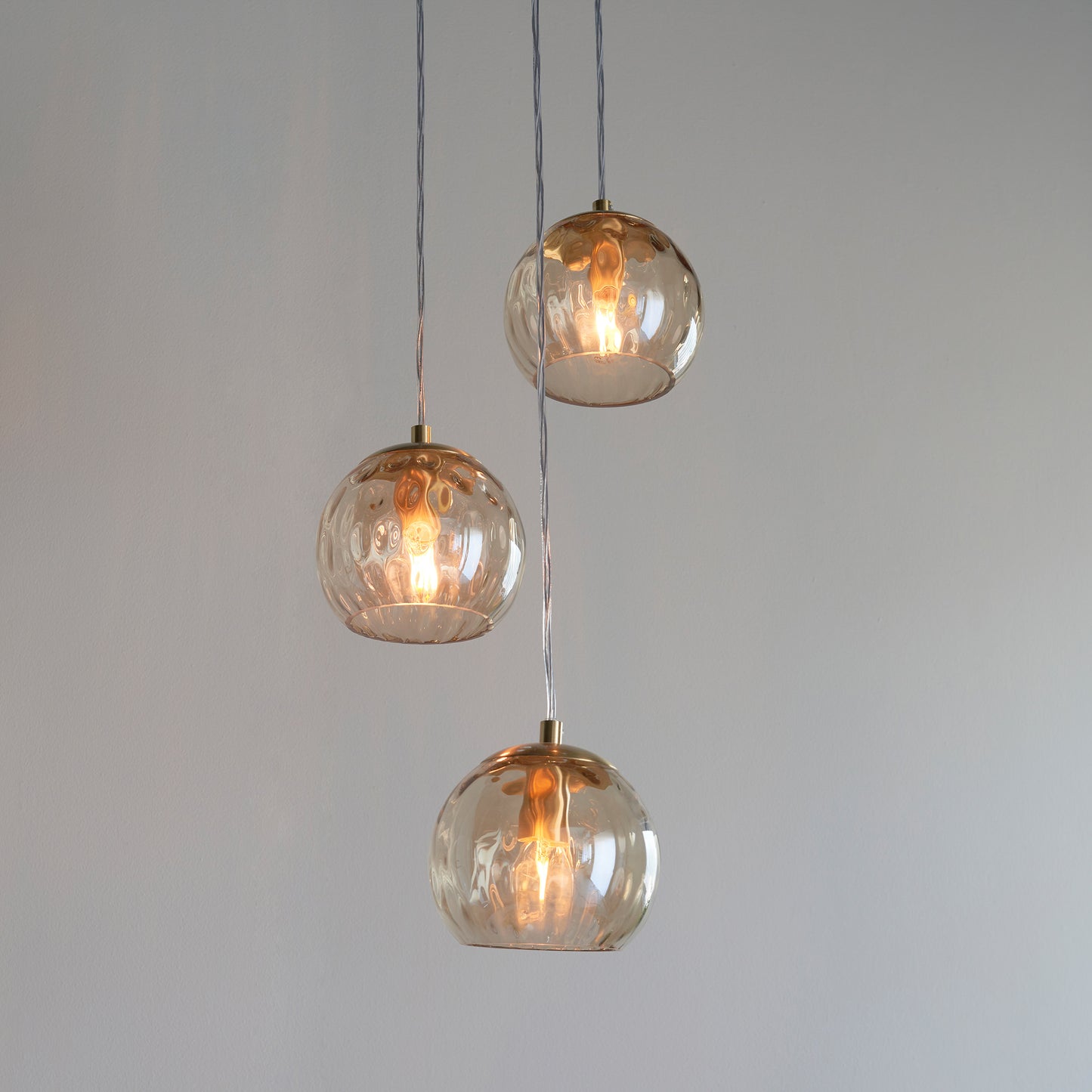 Dimple 3 Pendant Light Satin Brass – Brass