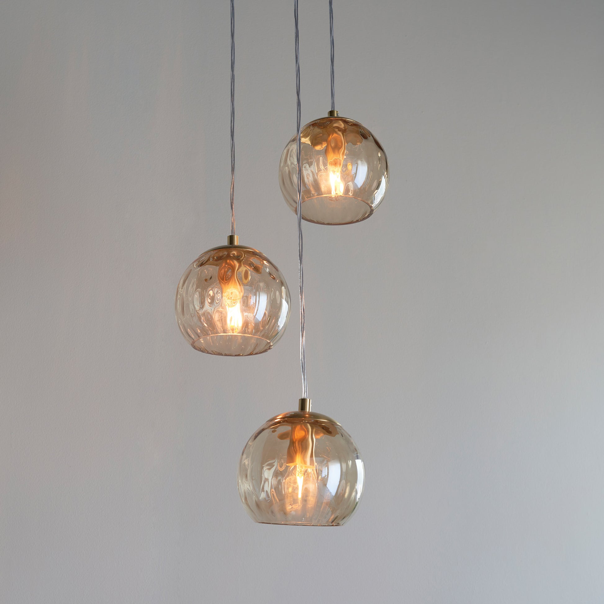 Dimple 3 Pendant Light Satin Brass – Brass