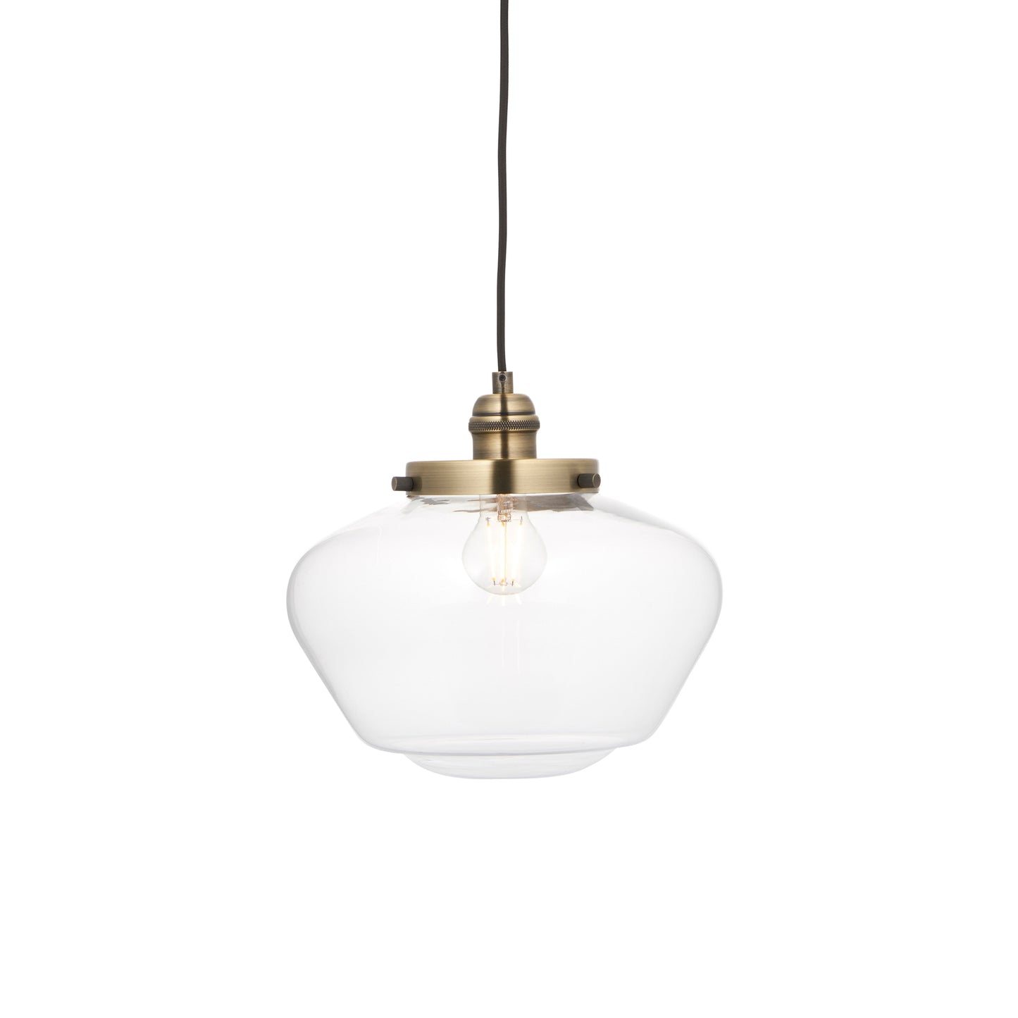 Camberley 1 Pendant Light Antique Brass Clear – Brass