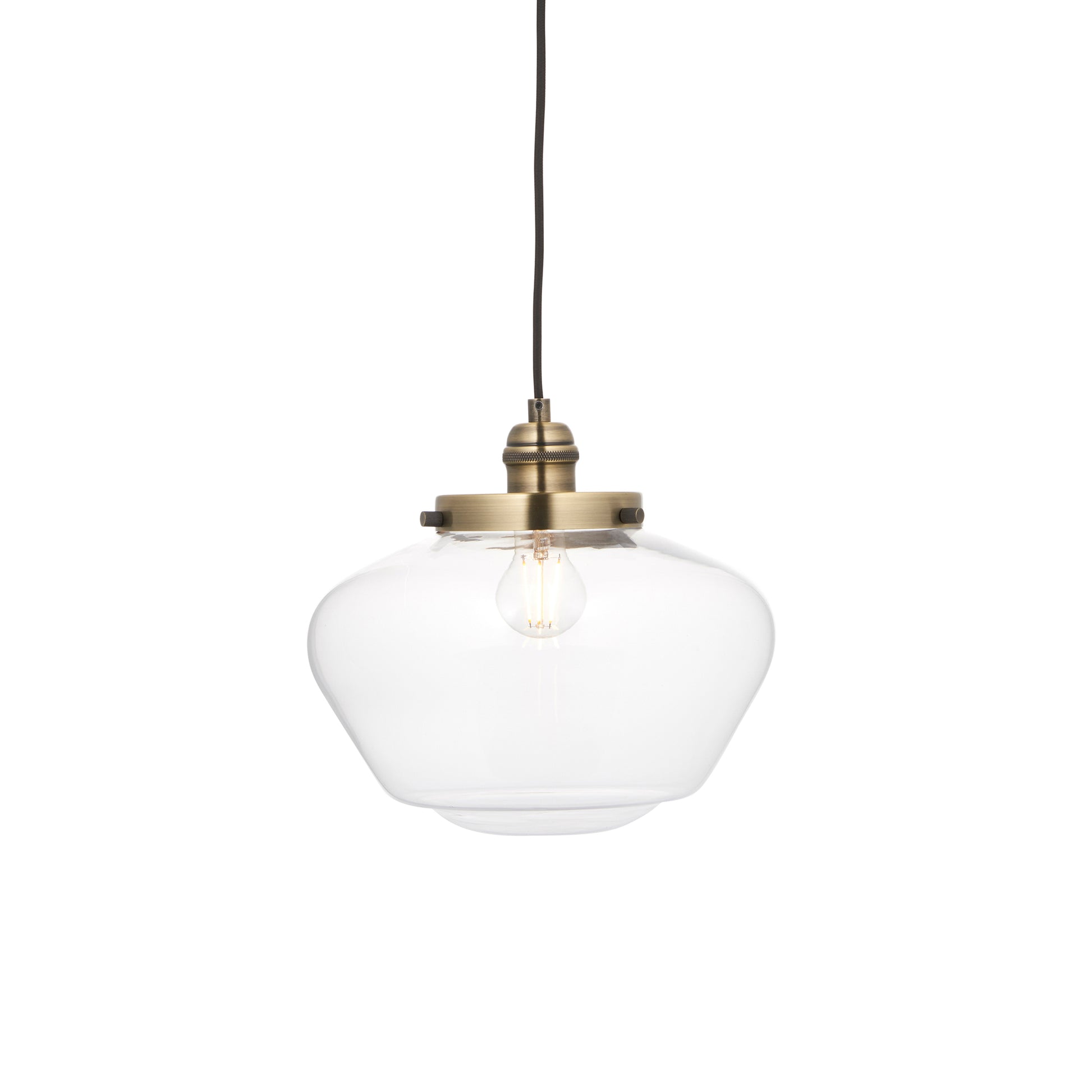 Camberley 1 Pendant Light Antique Brass Clear – Brass
