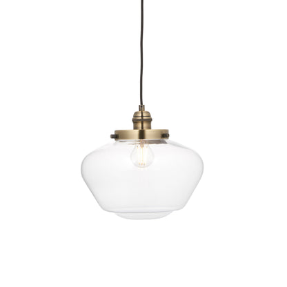 Camberley 1 Pendant Light Antique Brass Clear – Brass