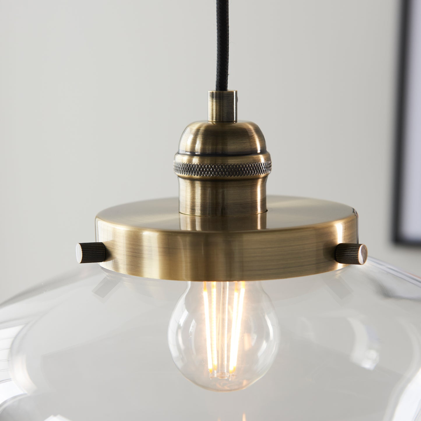 Camberley 1 Pendant Light Antique Brass Clear – Brass