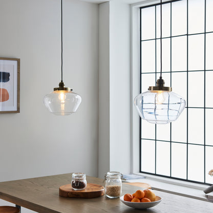 Camberley 1 Pendant Light Antique Brass Clear – Brass