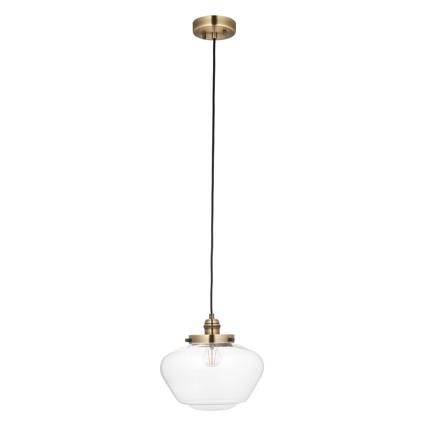 Camberley 1 Pendant Light Antique Brass Clear – Brass