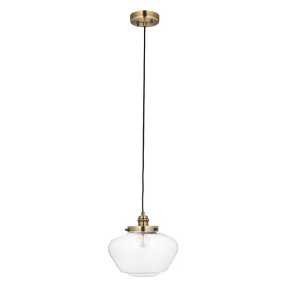 Camberley 1 Pendant Light Antique Brass Clear – Brass