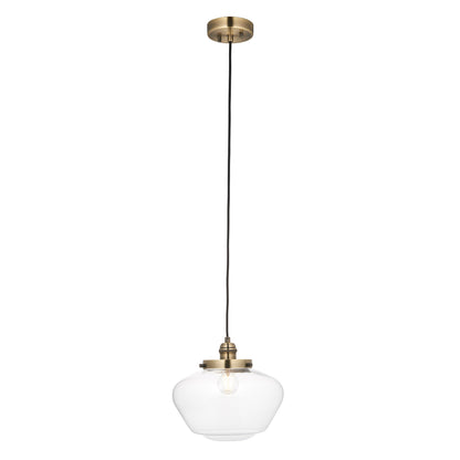 Camberley 1 Pendant Light Antique Brass Clear – Brass