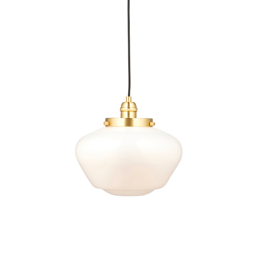 Camberley 1 Pendant Light Brass Opal Glass – Brass