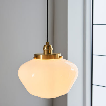 Camberley 1 Pendant Light Brass Opal Glass – Brass