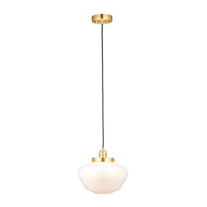 Camberley 1 Pendant Light Brass Opal Glass – Brass
