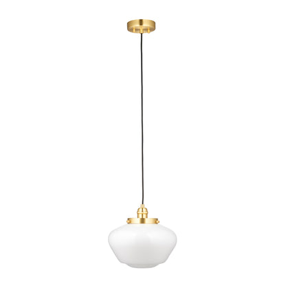 Camberley 1 Pendant Light Brass Opal Glass – Brass