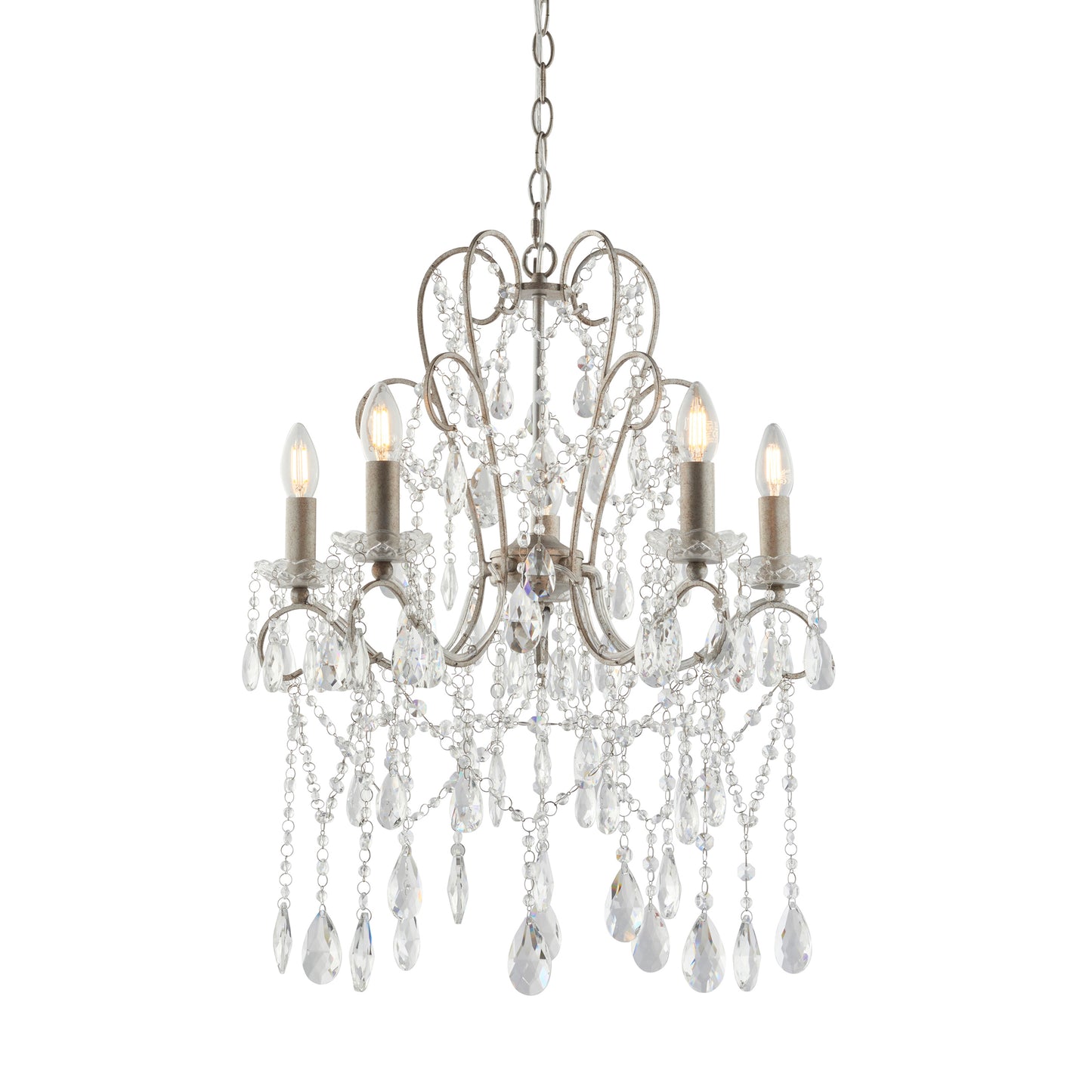 Berkley 5 Pendant Light Aged Silver – Silver