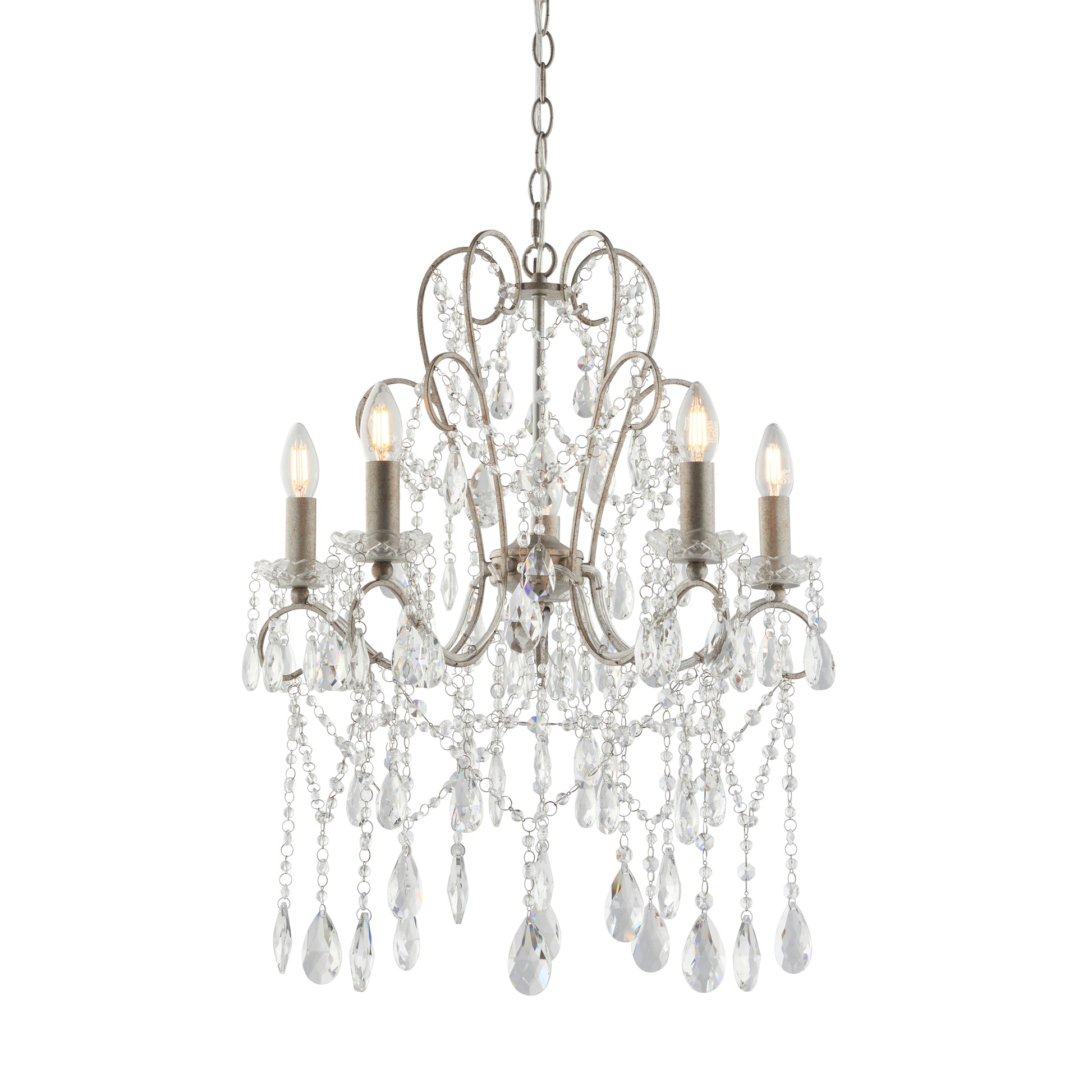 Berkley 5 Pendant Light Aged Silver – Silver