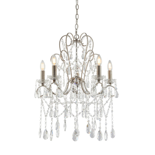 Berkley 5 Pendant Light Aged Silver – Silver