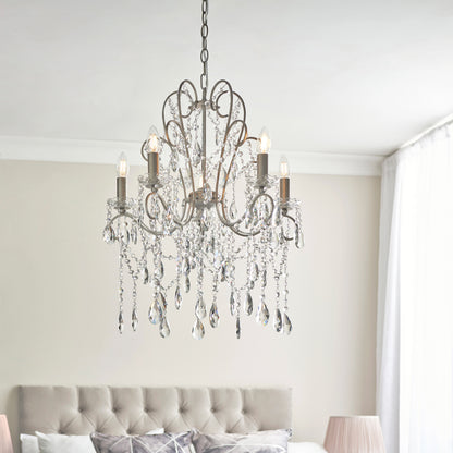 Berkley 5 Pendant Light Aged Silver – Silver