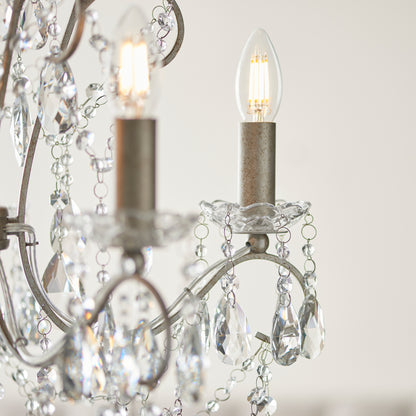Berkley 5 Pendant Light Aged Silver – Silver