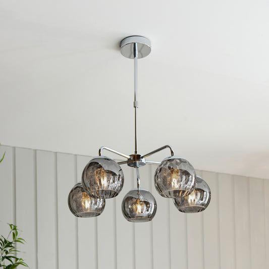 Dimple 5 Pendant Light Chrome – Chrome