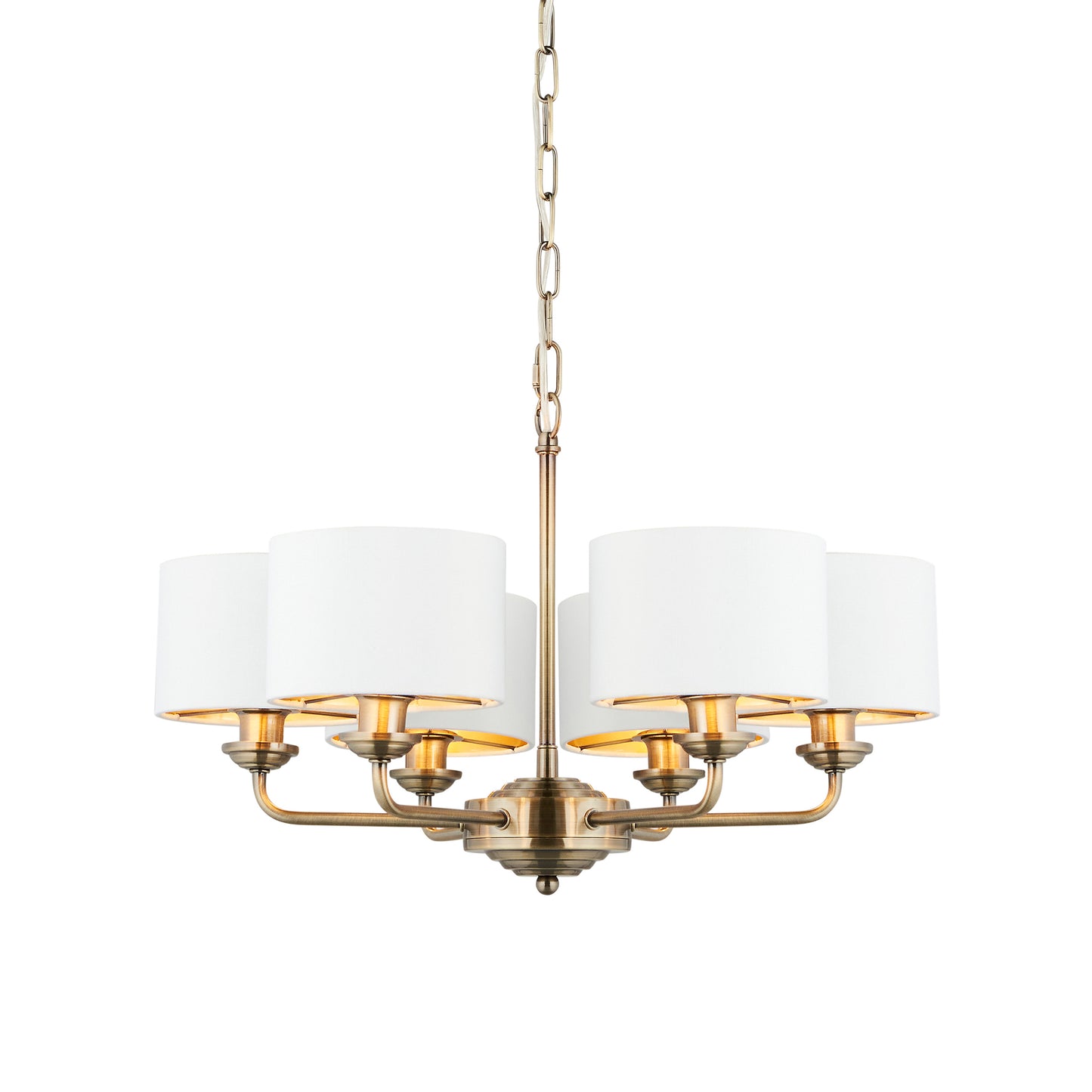 Highclere 6 Pendant Light Antique Brass – Brass