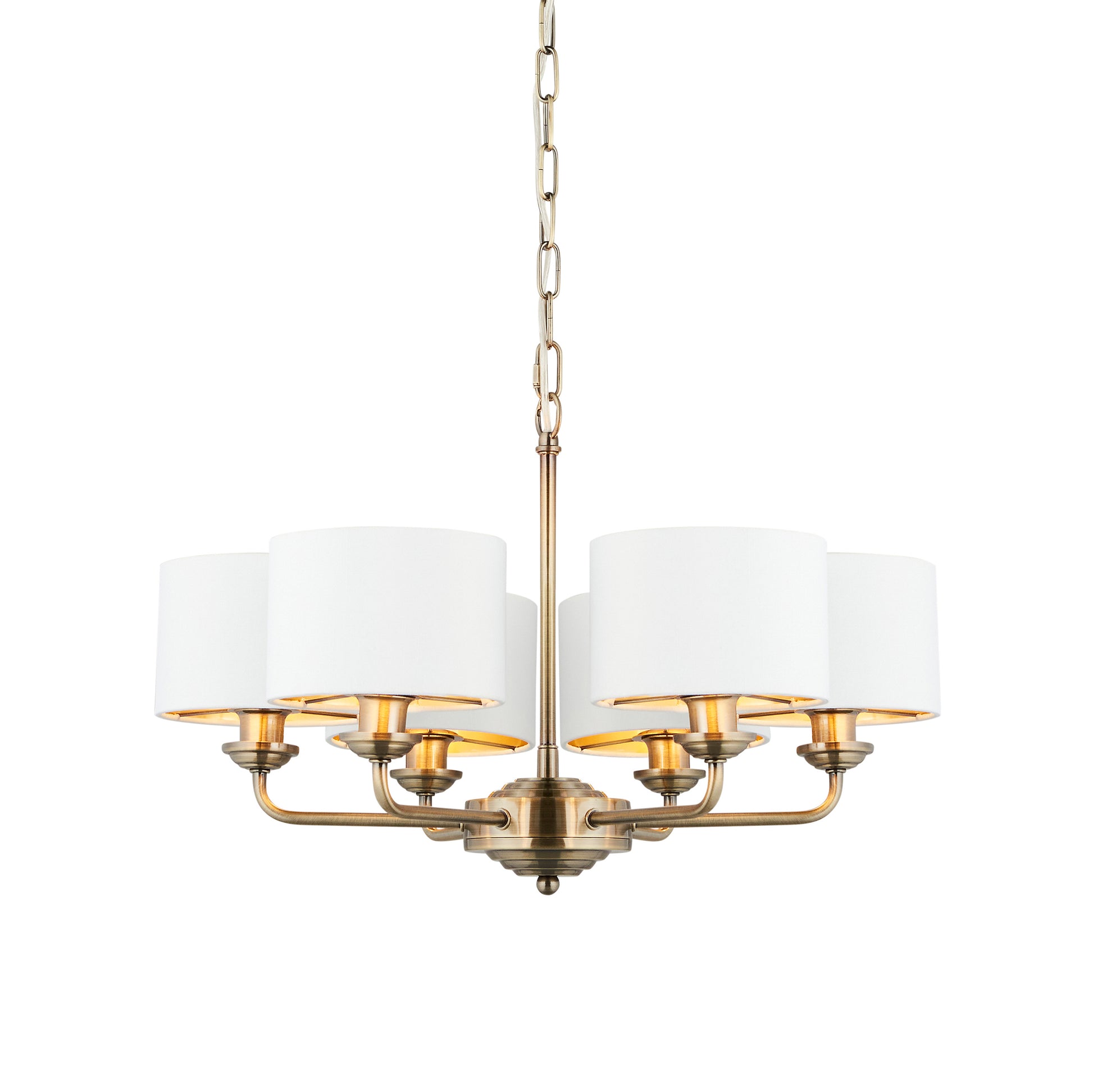 Highclere 6 Pendant Light Antique Brass – Brass