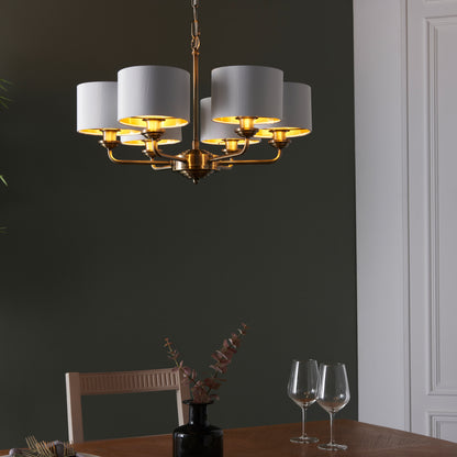Highclere 6 Pendant Light Antique Brass – Brass