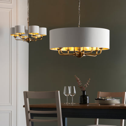 Highclere 8 Pendant Light Antique Brass – Brass