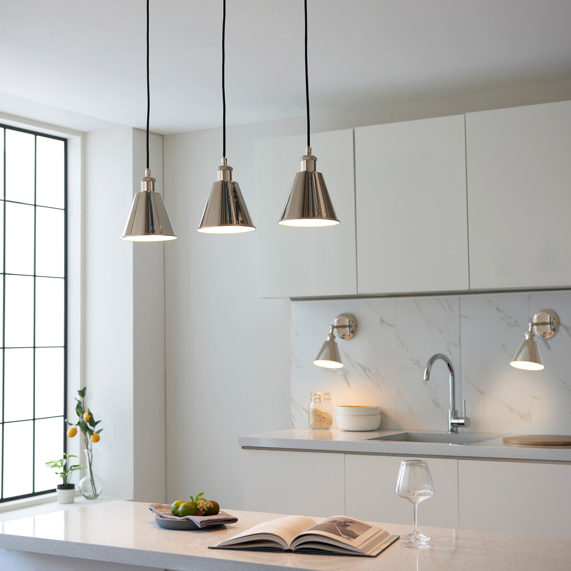 Hal 3 Pendant Light Bright Nickel – Nickel