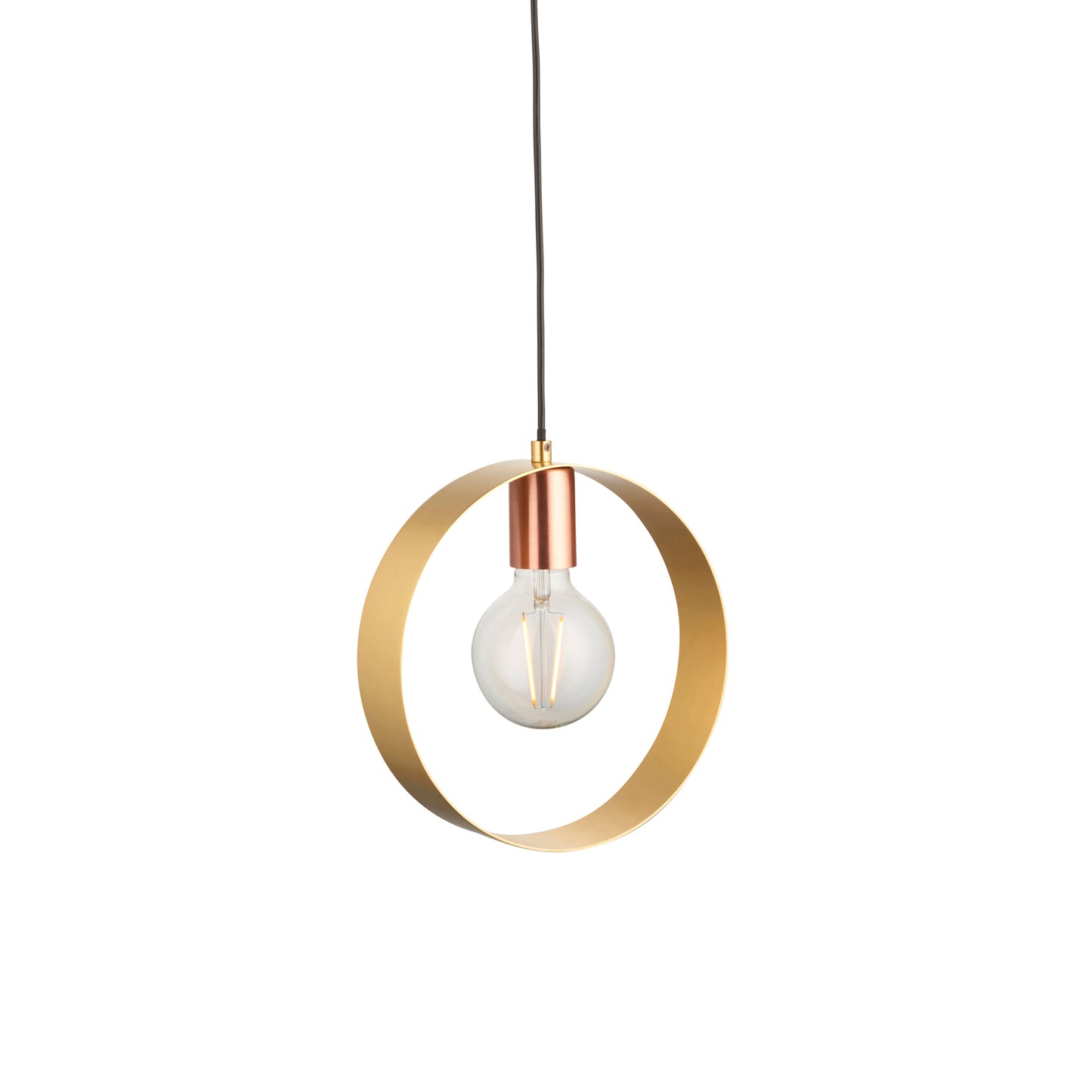 Hoop 1 Pendant Light Brushed Brass/Nickel/Copper – Brass