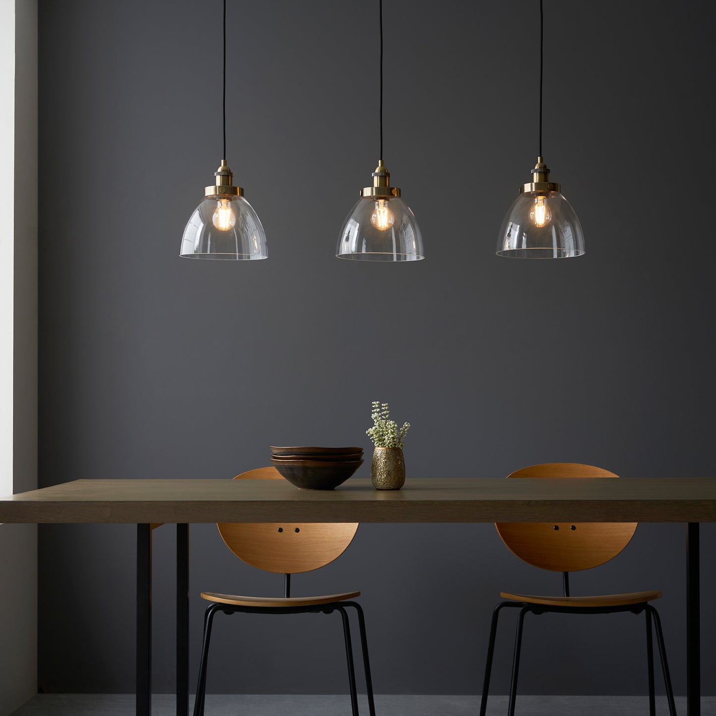 Hansen 3 Pendant Light Antique Brass – Brass