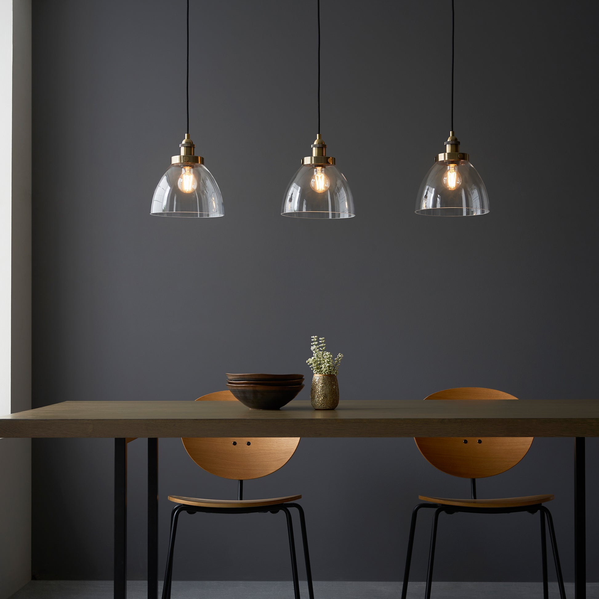 Hansen 3 Pendant Light Antique Brass – Brass