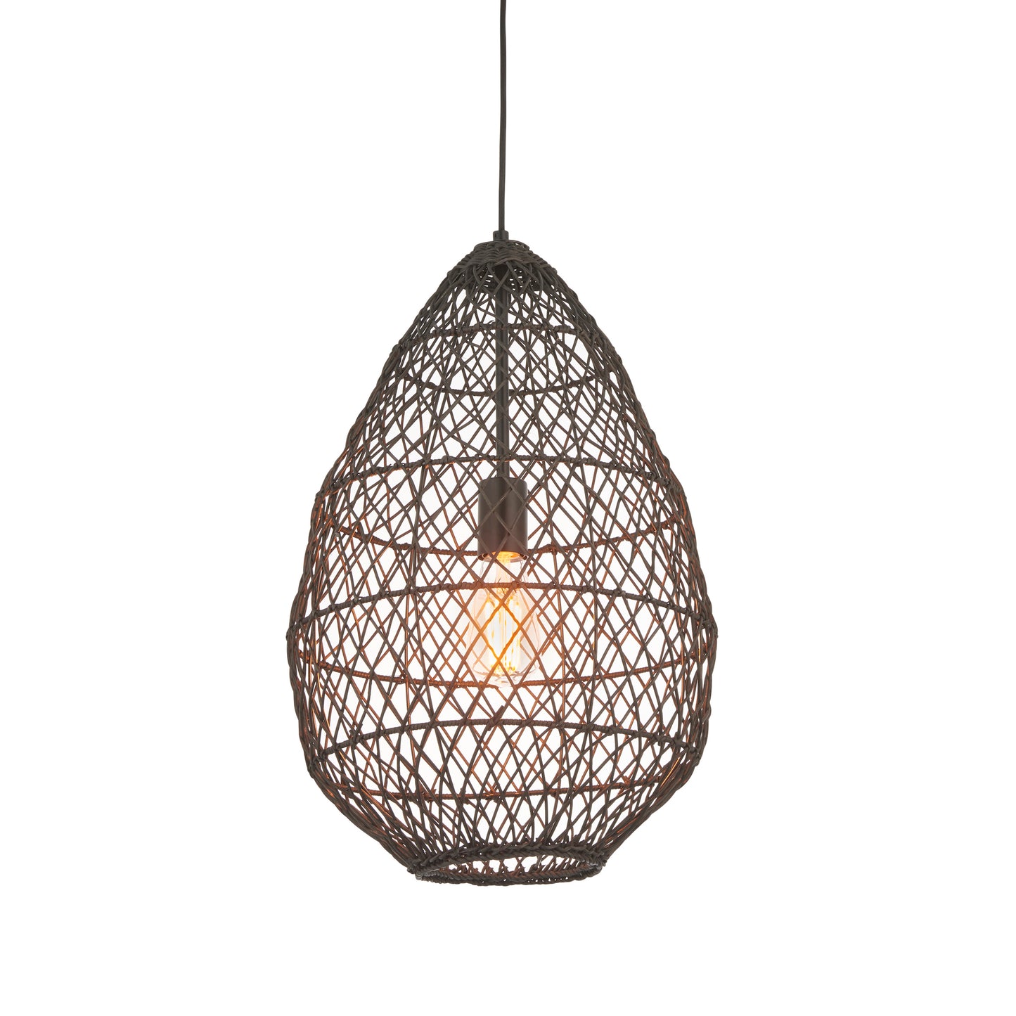 Pimva 1 Pendant Light Black Rattan – Black
