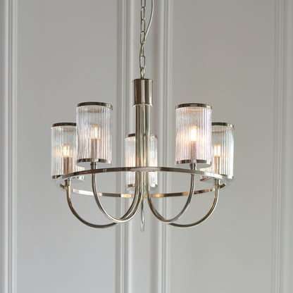 Henbury 5 Pendant Light Bright Nickel – Nickel