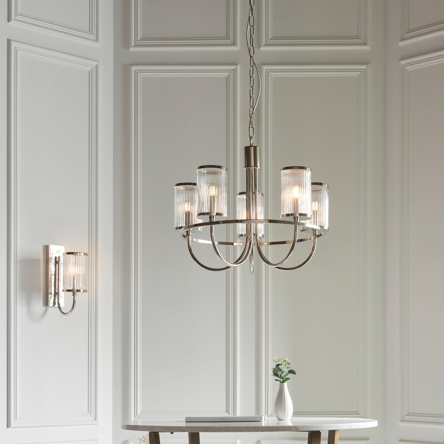 Henbury 5 Pendant Light Bright Nickel – Nickel