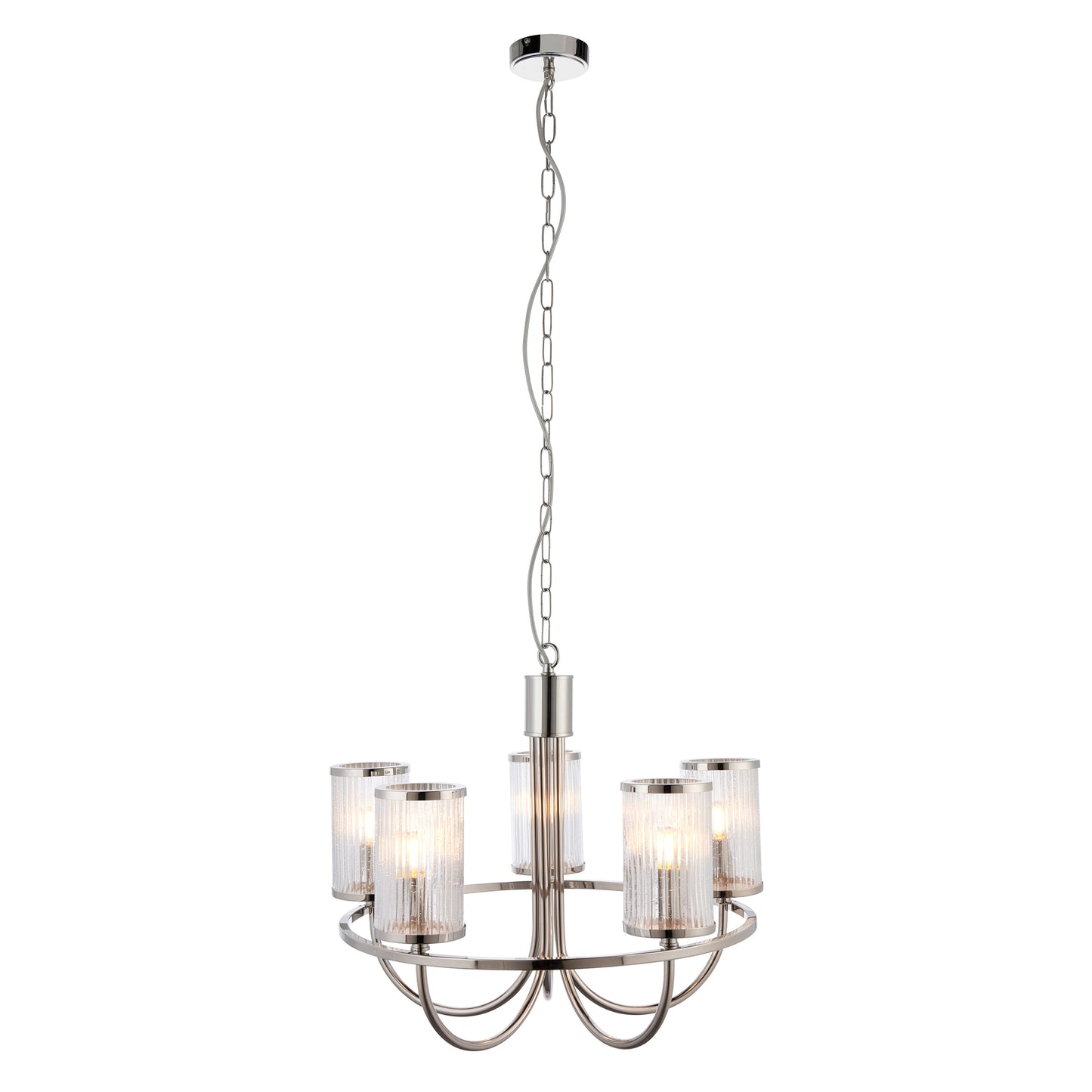 Henbury 5 Pendant Light Bright Nickel – Nickel