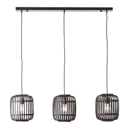 Mathias 3 Pendant Light Dark Bamboo – Black