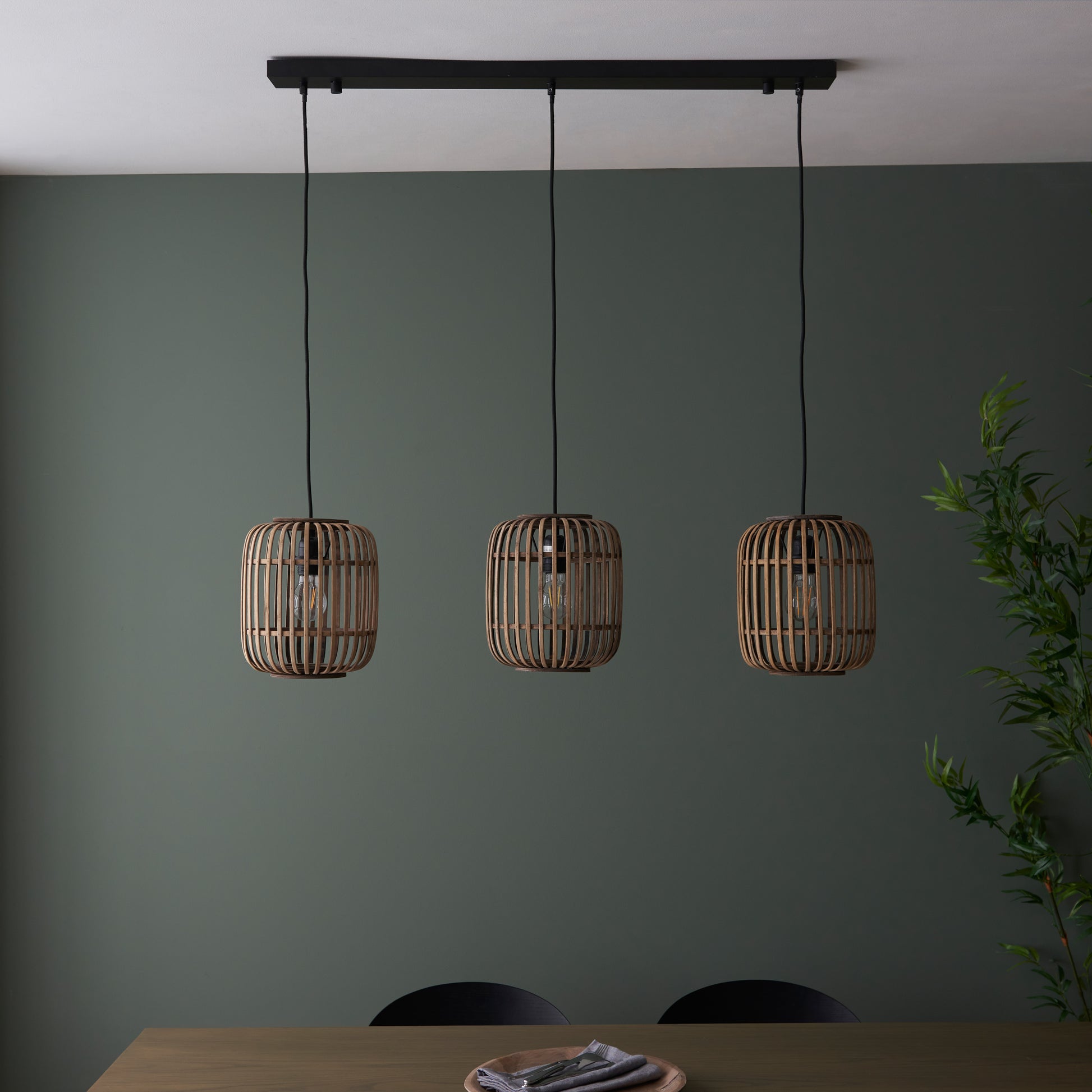 Mathias 3 Pendant Light Natural Bamboo – Natural