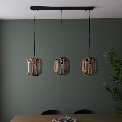Mathias 3 Pendant Light Natural Bamboo – Natural