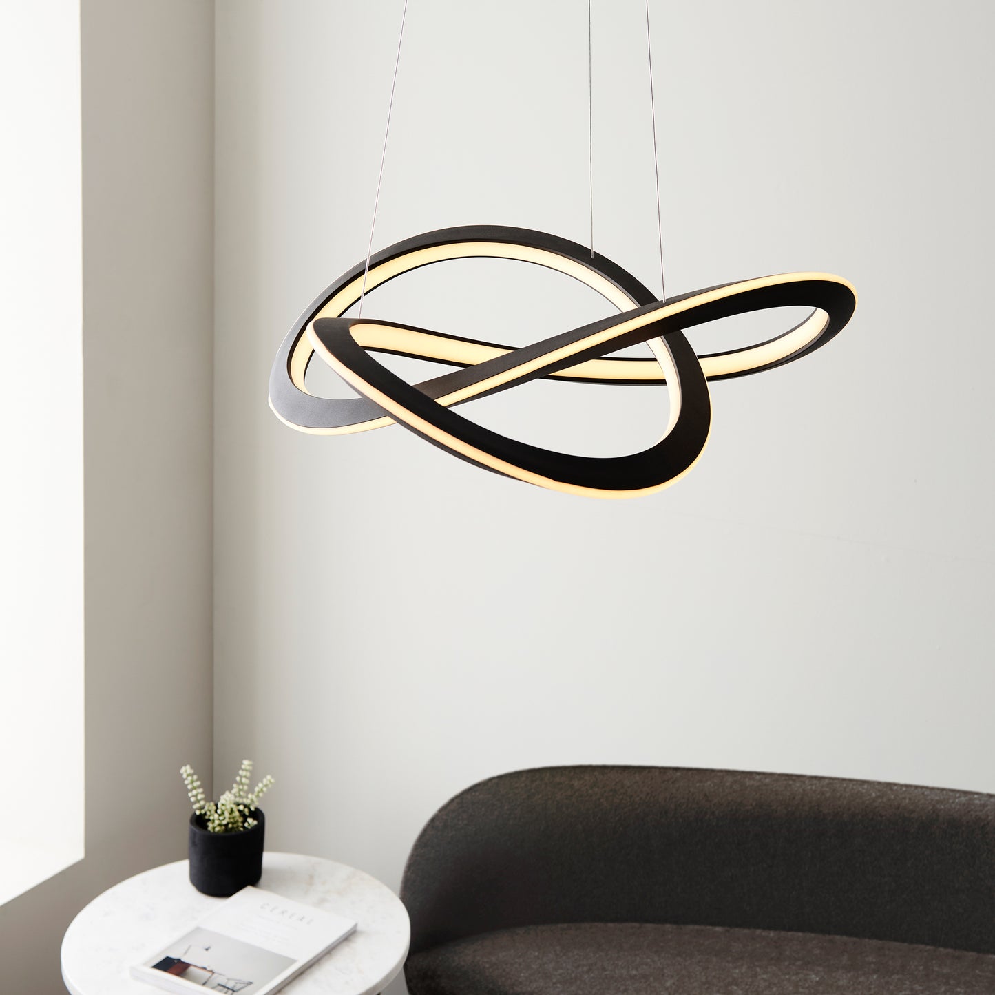 Espina 1 Pendant Light Textured Black – Black