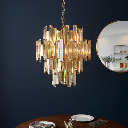 Viviana 12 Pendant Light Gold/Champagne Crystal – Gold