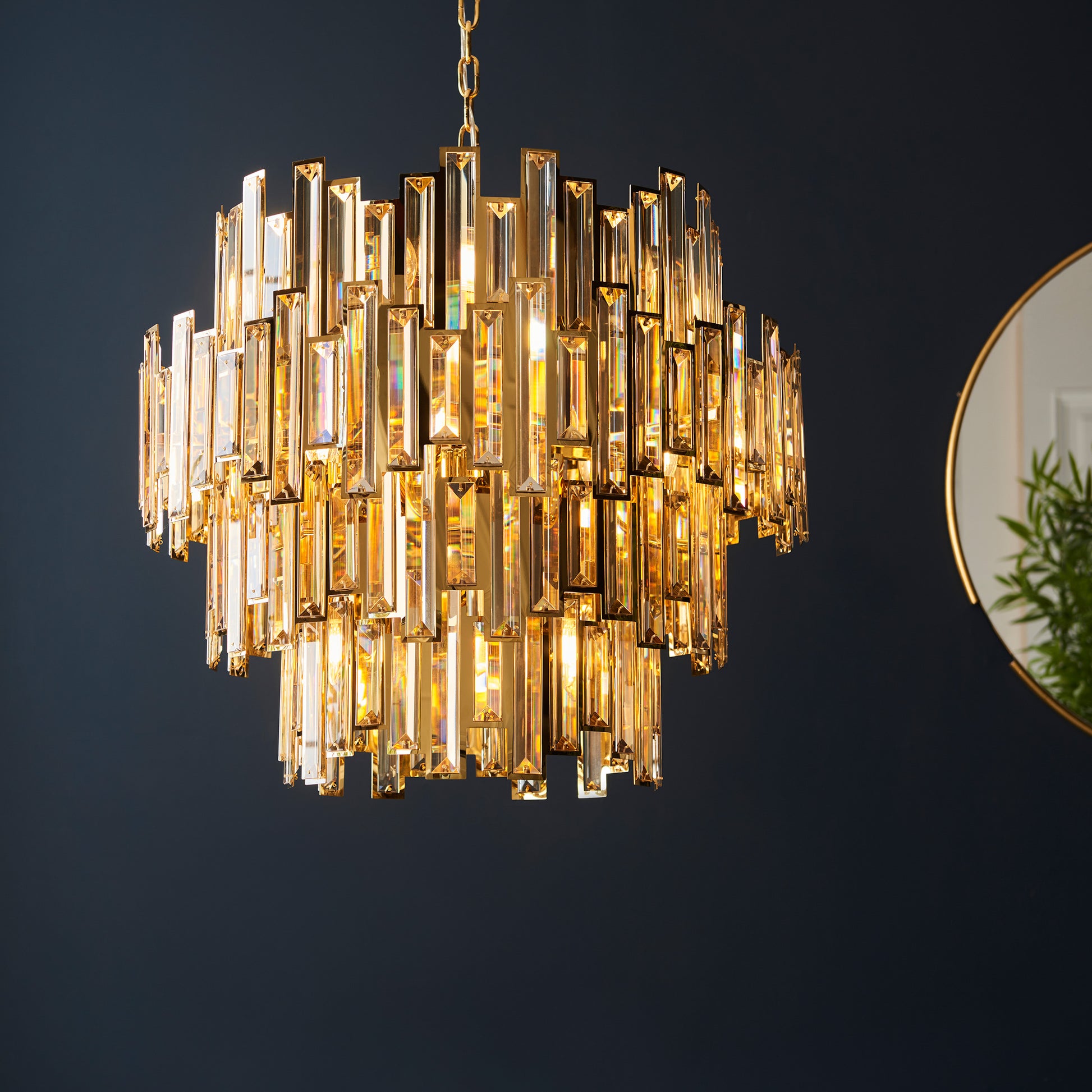 Viviana 15 Pendant Light Gold/Champagne Crystal – Gold