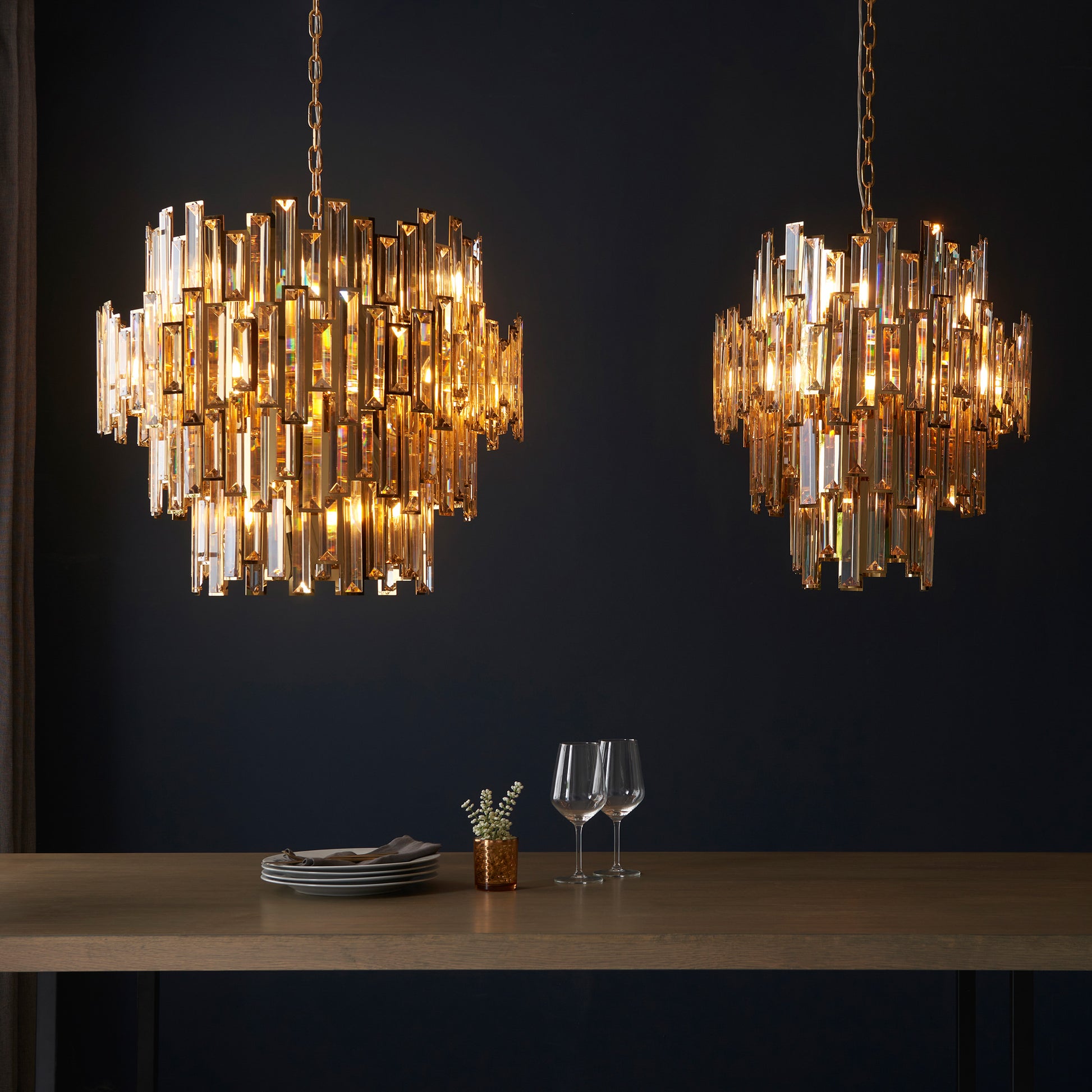 Viviana 15 Pendant Light Gold/Champagne Crystal – Gold