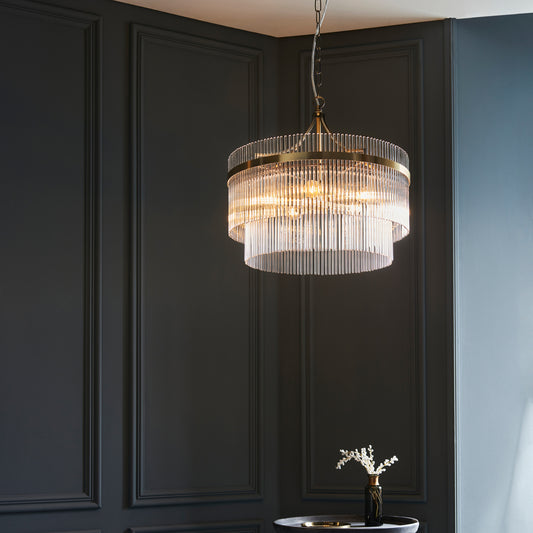 Marietta 5 Pendant Light Antique Brass – Brass