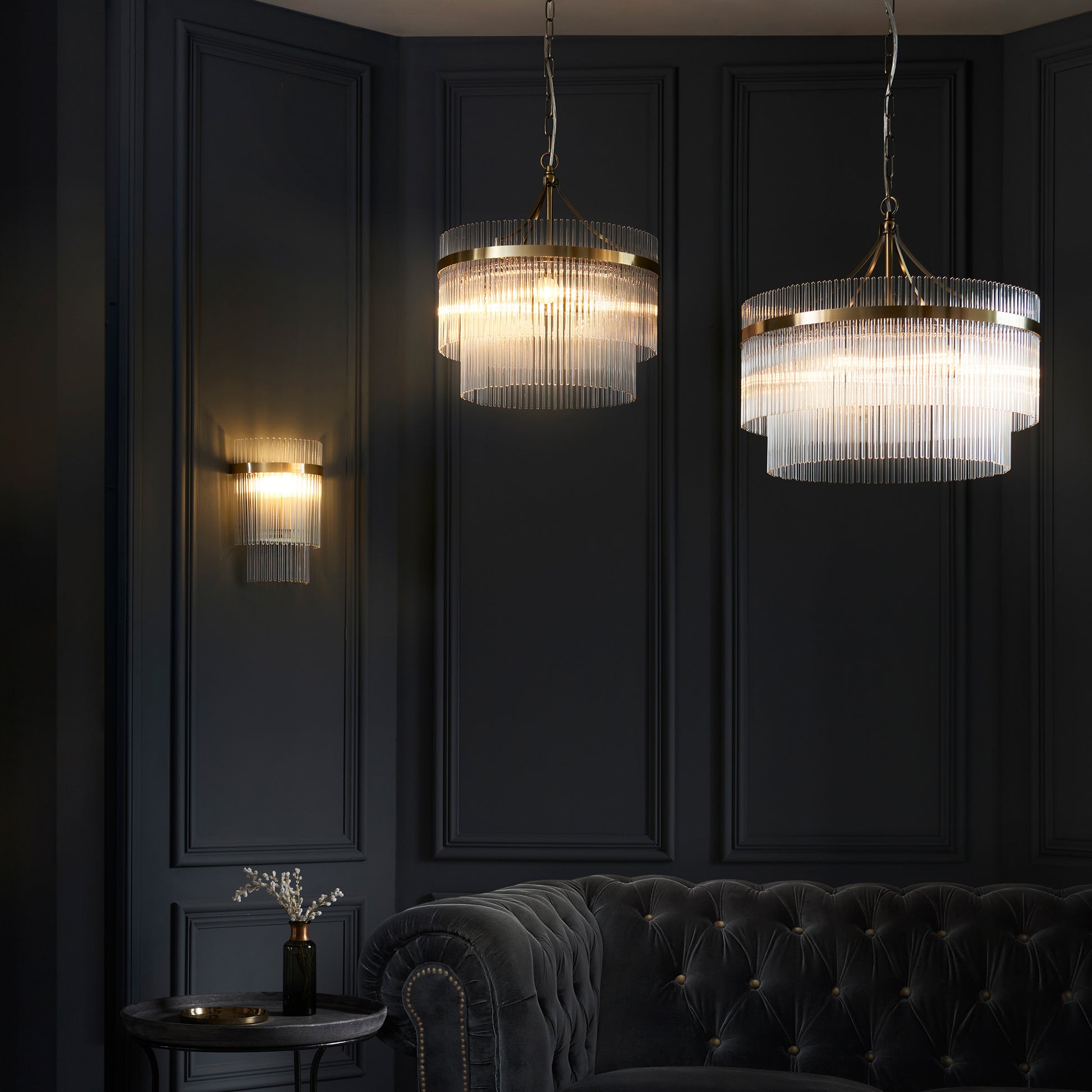 Marietta 5 Pendant Light Antique Brass – Brass