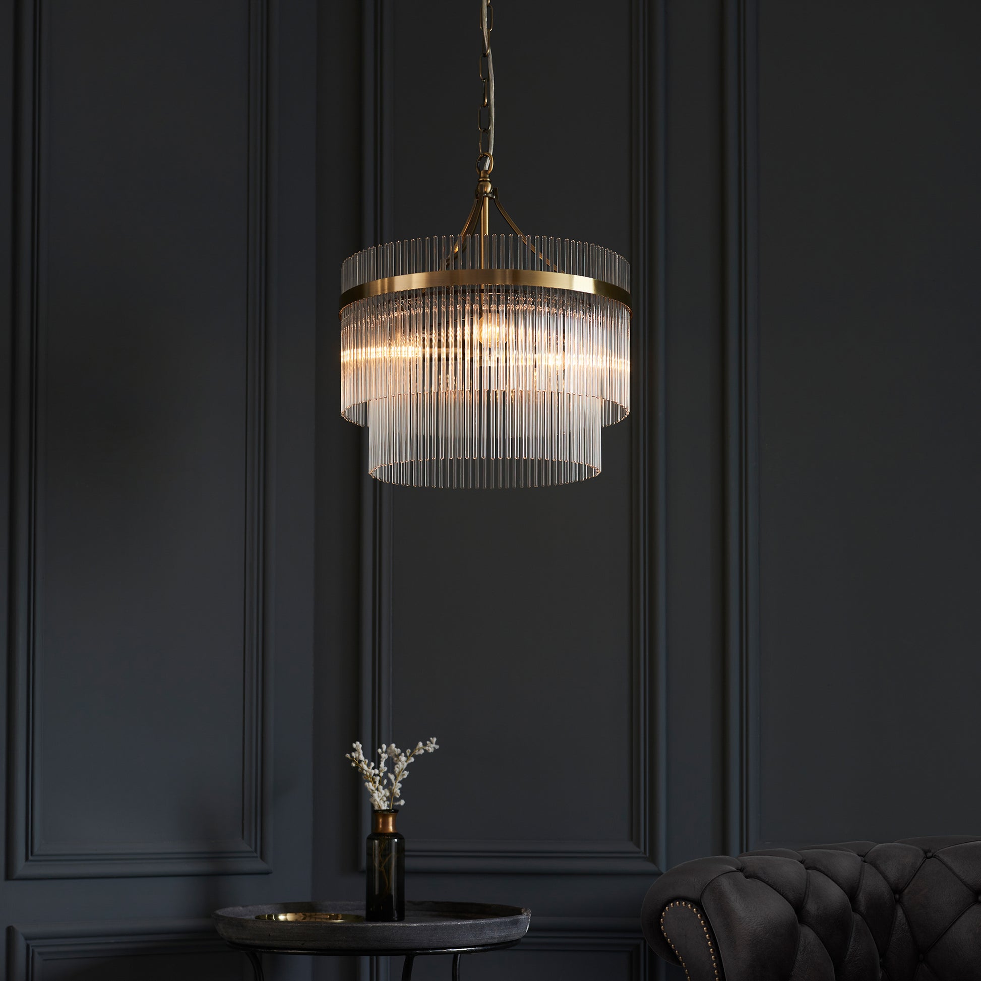 Marietta 3 Pendant Light Antique Brass – Brass