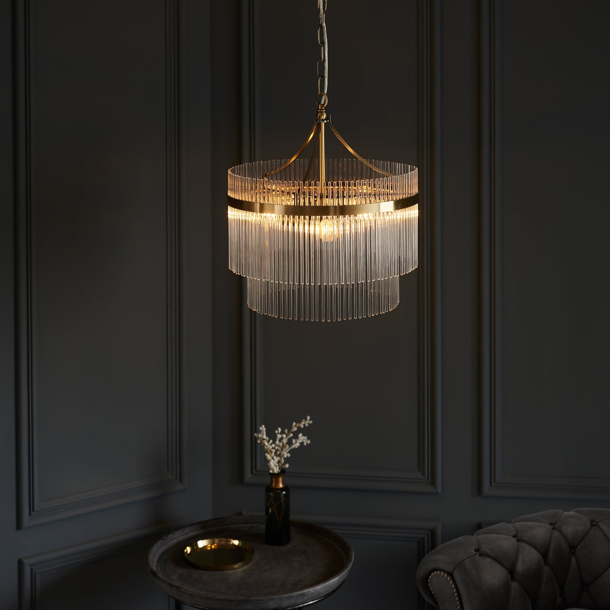 Marietta 3 Pendant Light Antique Brass – Brass
