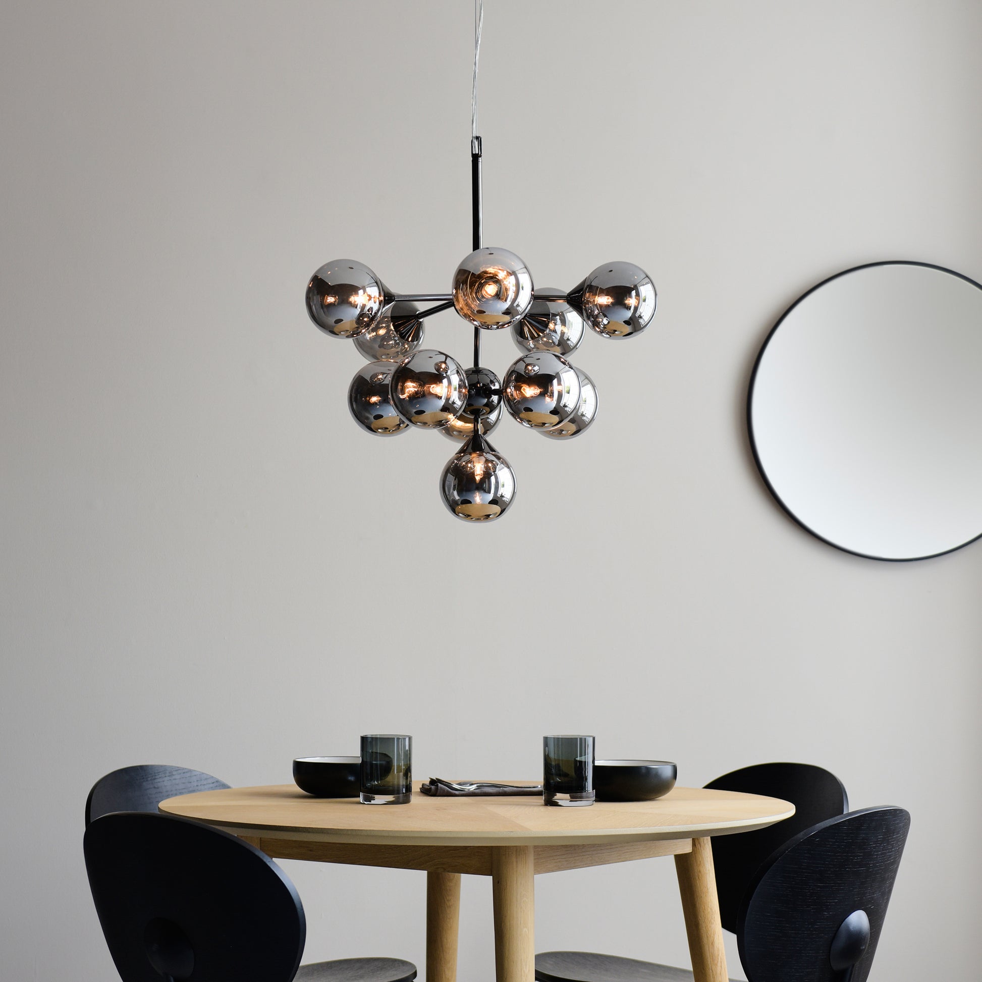 Oscar 11 Pendant Light Black Chrome – Black