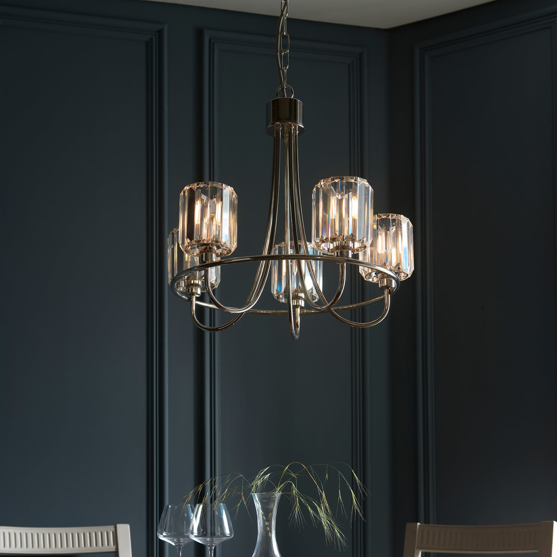 Berenice 5 Pendant Light – Nickel